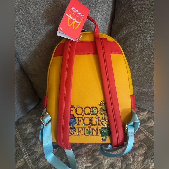McDonald's Vintage Fry Kids Triple Pocket Mini Backpack NWT - Picture 6 of 6